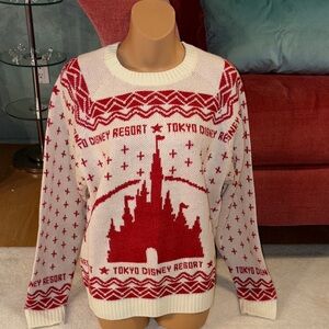 NWOT 🇯🇵Tokyo 🏰Disney Resort Red & White Sweater
